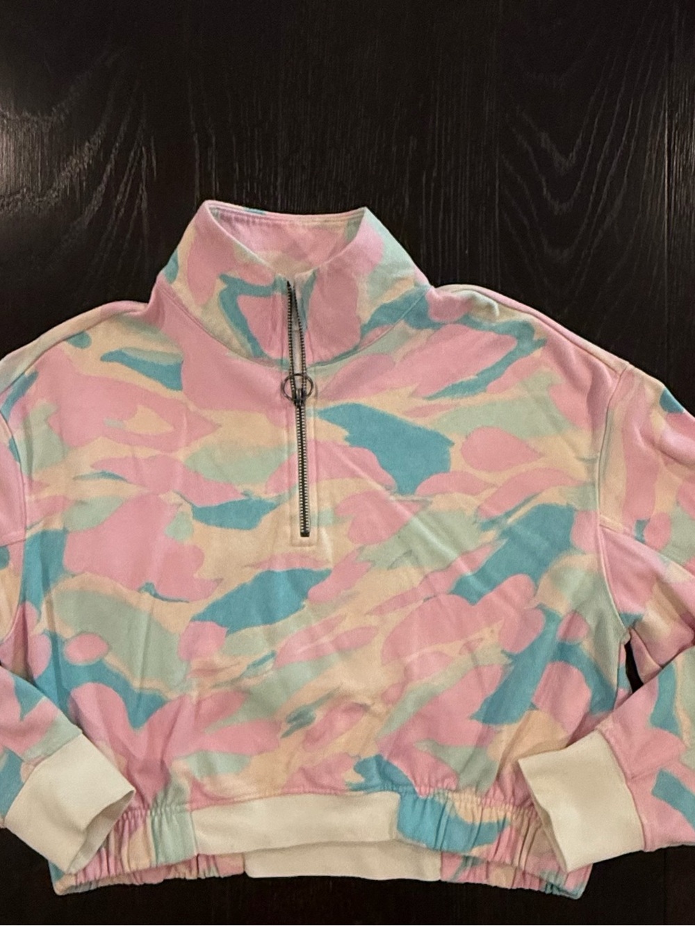 Abound Pastel Tie-Dye Half-Zip Pullover Jacket - Pink, Blue & Cream